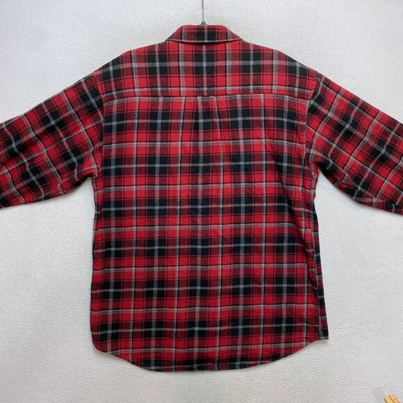 Moose Creek Flannel Shirt Mens Size Large Red Black Long Sleeve Plaid Button Up - Picture 8 of 8